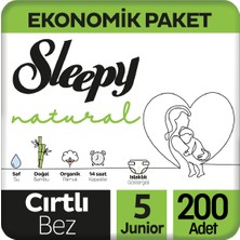 Sleepy Natural Bebek Bezi Ekonomik Paket 5 Beden 40X5 200 Adet