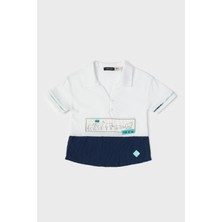 Gb Baby Layette Erkek Bebek Beyaz T-Shirt Standart Kol Orta Kalınlıkta Örme Kumaş