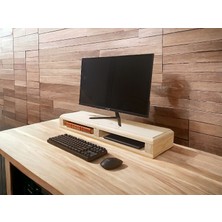 Troya Wood Ahşap Monitör Yükseltici - Monitör Standı - Raflı Monitör Sehpası