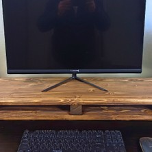 Troya Wood Monitör Yükseltici -Monitör Standı -El Yapımı Raflı Ahşap Monitör Standı