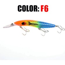 Tlg Shop F6 Stili M 26G Minnow Balıkçılık Lures Derin Dalış Plastik Yapay Crankabit Wobbler Tiz Kancalar Levrek Pike Olta Takımı (Yurt Dışından)