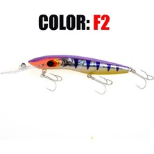 Tlg Shop F6 Stili M 26G Minnow Balıkçılık Lures Derin Dalış Plastik Yapay Crankabit Wobbler Tiz Kancalar Levrek Pike Olta Takımı (Yurt Dışından)