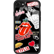 Spoyi Apple iPhone 7 - 8 - Se Sticker Tasarımlı Glossy Telefon Kılıfı