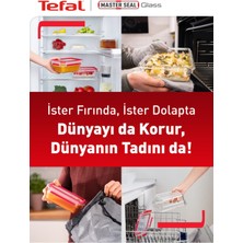 Tekno Trust Cam N10409 Masterseal Fırınlanabilir Cam Saklama Kabı 1,1 L Kırmızı 2 Parça