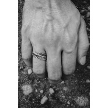 CAPO By Aytaç Yamaç Yaprak Figürlü Motorcu Tarzı Ayarlanabilir Erkek Yüzük