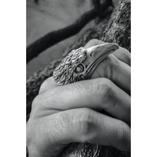 CAPO By Aytaç Yamaç Motorcu Tarzı Kartal Figürlü Ayarlanabilir Gümüş Kaplama Erkek Yüzük