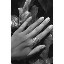 CAPO By Aytaç Yamaç Monstera Yapraklı Ayarlanabilir Gümüş Kaplama Kadın Yüzük