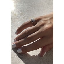 CAPO By Aytaç Yamaç Serçe Parmak Mini Yılan Figürlü Ayarlanabilir Eskitme Gümüş Kaplama Yüzük