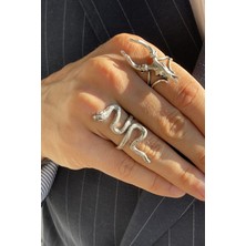 CAPO By Aytaç Yamaç Ayarlanabilir Impala Yılan 2'li Yüzük Seti