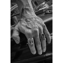 CAPO By Aytaç Yamaç Melek ve Ölüm 2'li Ayarlanabilir Erkek Yüzük Set