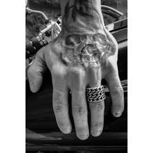 CAPO By Aytaç Yamaç Motorcu Zincir Modeli Ayarlanabilir Erkek Yüzük