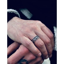 CAPO By Aytaç Yamaç Atatürk Imza Modeli Ayarlanabilir Eskitme Gümüş Kaplama Yüzük