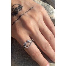CAPO By Aytaç Yamaç Roc A Fella Yüzük Diamond El Ayarlanabilir Eskitme Gümüş Kaplama Yüzük