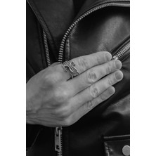 CAPO By Aytaç Yamaç Timsah Figürlü Parmağı Saran Eskitme Gümüş Kaplama Ayarlanabilir Yüzük