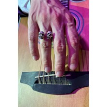 CAPO By Aytaç Yamaç Ikili Kurukafa Johnny Depp Reprodüksiyon Yüzükayarlanabilir Eskitme Gümüş Kaplama