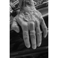 CAPO By Aytaç Yamaç Motorcu Tarzı Erkek Zincir 4 Ayarlanabilir Yüzük