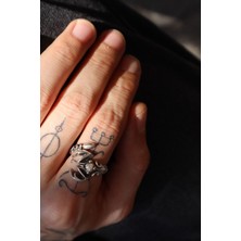 CAPO By Aytaç Yamaç Akrep Ayarlanabilir Eskitme Gümüş Kaplama Yüzük