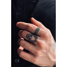 CAPO By Aytaç Yamaç Zincir Figürlü Alyans Ayarlanabilir Eskitme Gümüş Kaplama Yüzük