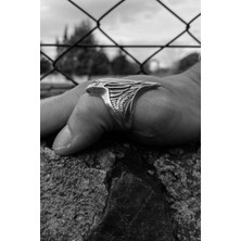 CAPO By Aytaç Yamaç Kartal Kayı Iyı Okçu Ayarlanabilir Eskitme Gümüş Kaplama Yüzük