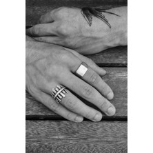 CAPO By Aytaç Yamaç Antik Basamak ve Kare Mühür Ikili Yüzük Seti