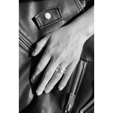 CAPO By Aytaç Yamaç Geometrik Kareli Alyans Figürlü Ayarlanabilir Eskitme Gümüş Kaplama Yüzük