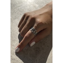 CAPO By Aytaç Yamaç Boho Tüy Figürlü Ayarlanabilir Motorcu Tarzı Eskitme Yüzük