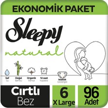 Sleepy Natural Bebek Bezi Ekonomik Paket 6 BEDEN 32X3 96 adet