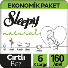 Sleepy Natural Bebek Bezi Ekonomik Paket 6 Beden 32X5 160 Adet