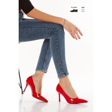 Belarvs Kadın Rugan Kırmızı Topuklu Stiletto Ayakkabı ( Iç Astar Deri )