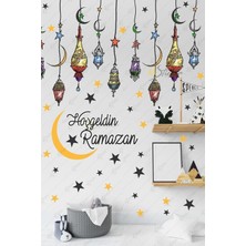 Tekno Trust Çok Renkli Hoşgeldin Ramazan Cam Duvar Sticker Seti - Ramazan Kutlama Çocuk Stickerı - Ramazan Süsl