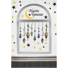 Tekno Trust Çok Renkli Hoşgeldin Ramazan Cam Duvar Sticker Seti - Ramazan Kutlama Çocuk Stickerı - Ramazan Süsl