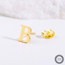 14 Ayar Altın B Harf Küpe 0,45 gr