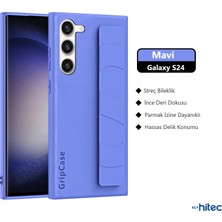 Schitec Samsung Galaxy S24 Uyumlu Premium Case Parmak Askılı Telefon Kılıfı Mavi