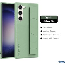 Schitec Samsung Galaxy S24 Uyumlu Premium Case Parmak Askılı Telefon Kılıfı Yeşil