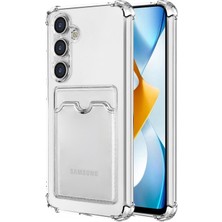 Case World Caseworld Samsung Galaxy S24 Kapak Kamera Korumalı Kartlıklı Darbe Emici Özellikli Şeffaf Silikon Kılıf