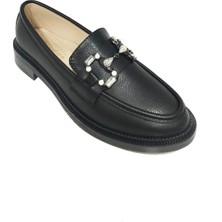 Comfort Shoes 233 Deri Trend Fashion Taşlı Kadın Babet