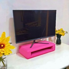 Troya Wood Monitör Yükseltici Stand - Pembe Ahşap Monitör Yükseltici