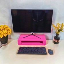 Troya Wood Monitör Yükseltici Stand - Pembe Ahşap Monitör Yükseltici