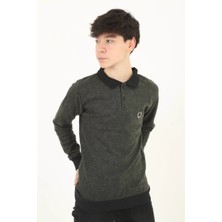 Tarz Yeri Çocuk Selanik Yaka Nakışlı Kazak Haki