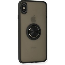 Newface Iphone Xs Kılıf Montreal Yüzüklü Silikon Kapak - Siyah 277097