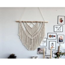 Woodhub Ekru Krem Makrome Duvar Süsü