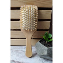 Tekno Trust Tarak Bambu Uçlu Fırça Ahşap Saç Fırçası Ahşap Tarak Kahverengi