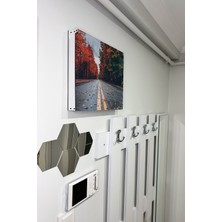 Woodhub Soyut Sigorta Saklama Kutusu Aynı Zamanda Manzaralı Tablolar Bej Ahşap 5+