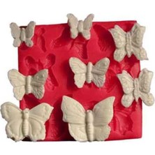 Depposite Silikon Kalıp - Kelebekler, Sekizli (8*8cm)