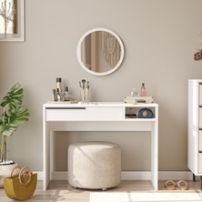 L'occi Concept Leena 100 cm Makyaj Masası Aynalı Çekmeceli Beyaz LA18-W