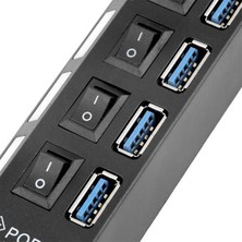 Open Cart Akdenizpos  XD01  PM-11365 4 Port Anahtarli USB 3.0 30 cm Kablo Lu USB Hub Çoklayici (Yeni)