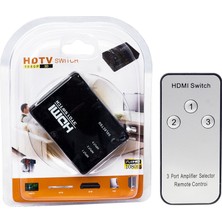 Open Cart Akdenizpos  XD01  PM-6853 3 Giriş 1 Çikiş HDMI Switcher Toplayici Kumandali Adaptörsüz (Yeni)