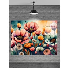 Meta Cam 3D Güller Yağlı Boya Cam Tablo