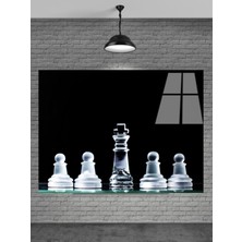 Meta Cam Satranç Taşları Cam Tablo