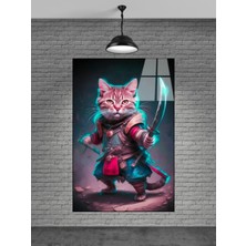 Meta Cam Savaşçı Kedi Cam Tablo